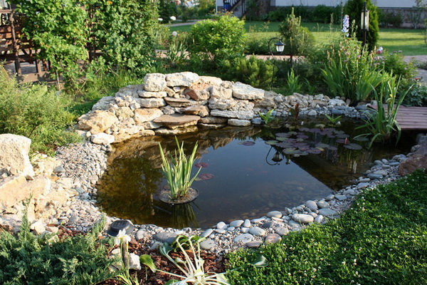 En dam i hagen er en integrert egenskap for en ekte miljøhage