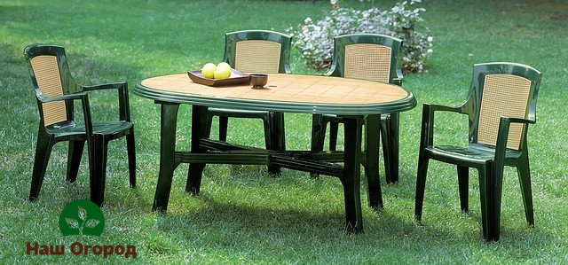 Plastic furniture can ennoble your garden area