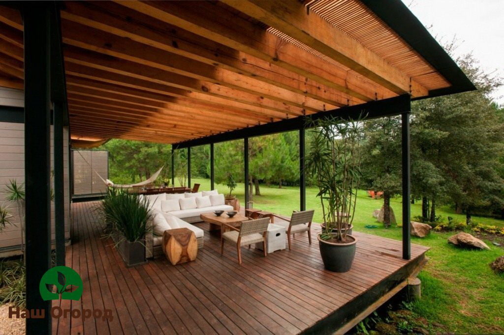 Open terrace at the summer cottage