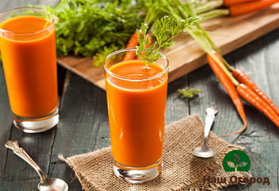 Healthy carrot juice has a rich color and aroma