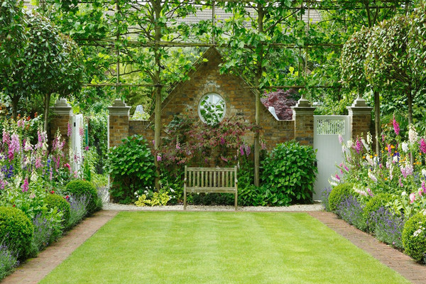 aménagement paysager de photo de jardin anglais